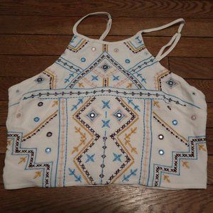 Xhilaration Tan Boho Crop Tank Top LIKE NEW! (M)